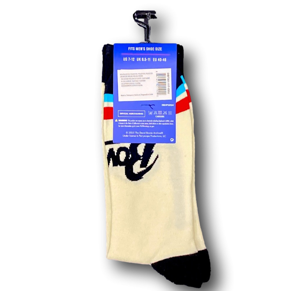3/$20 David Bowie Funny Novelty Crew Socks - NWT - Picture 2 of 3